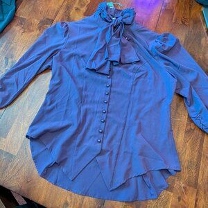 Good Goth Gothic Button Up Blouse w/ Removable Collar